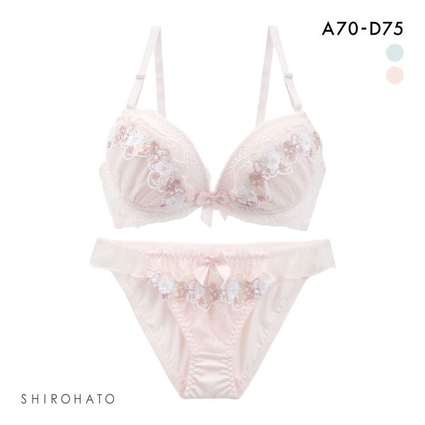 ロマンティックドール ケミカルレース ブラセット ABCD 谷間 L字 脇寄せ 盛り ブラジャー ショーツ セット PURECHERIE