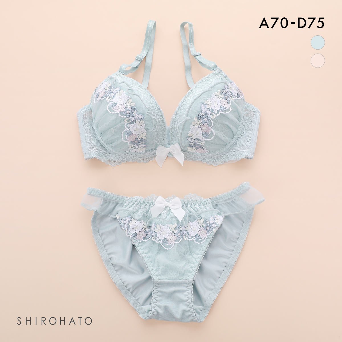 ロマンティックドール ケミカルレース ブラセット ABCD 谷間 L字 脇寄せ 盛り ブラジャー ショーツ セット PURECHERIE