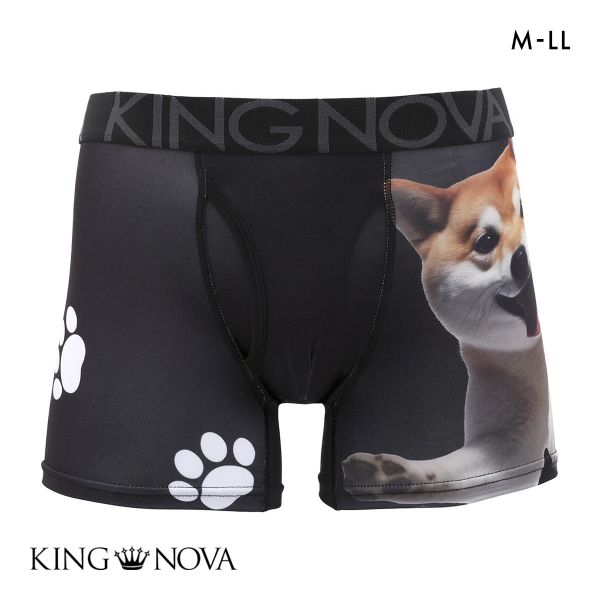 キングノバ ボクサーパンツ メンズ 前あき わんこ柄 KING NOVA M L LL