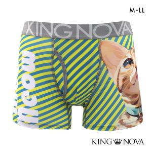 キングノバ BIGねこ ボクサーパンツ メンズ 前あき  M L LL ストレッチ プリント 大きいサイズ 贈り物 ギフト KING NOVA