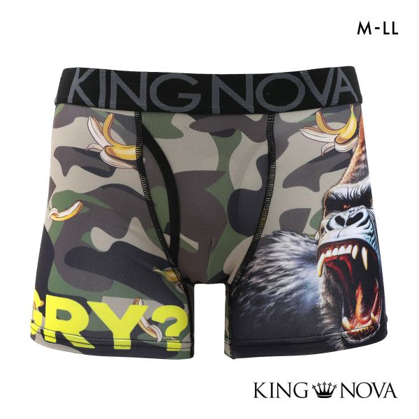 キングノバ BIGゴリラ ボクサーパンツ メンズ 前あき  M L LL ストレッチ プリント 大きいサイズ 贈り物 ギフト KING NOVA
