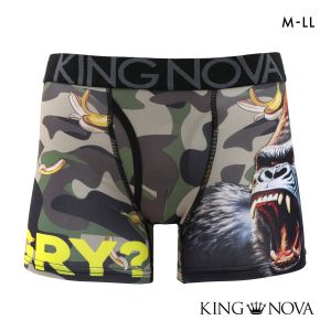 キングノバ BIGゴリラ ボクサーパンツ メンズ 前あき  M L LL ストレッチ プリント 大きいサイズ 贈り物 ギフト KING NOVA