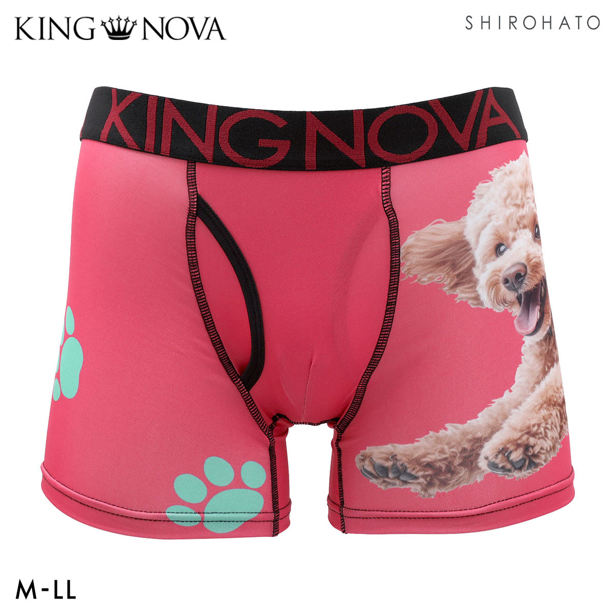 キングノバ BIGトイプー ボクサーパンツ メンズ 前あき M L LL ストレッチ プリント 大きいサイズ 贈り物 ギフト KING NOVA(DOG-ドッグ-M)