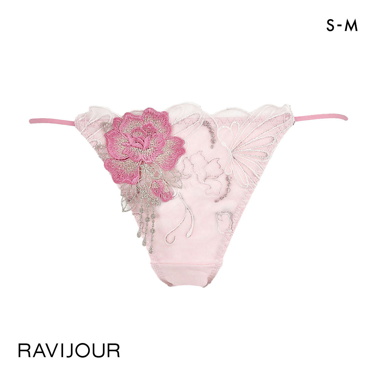 ラヴィジュール シャイニーバタフライ エンブレース ノーマル ショーツ SM バックレース 透け ストリング RAVIJOUR(PI-ピンク-S)