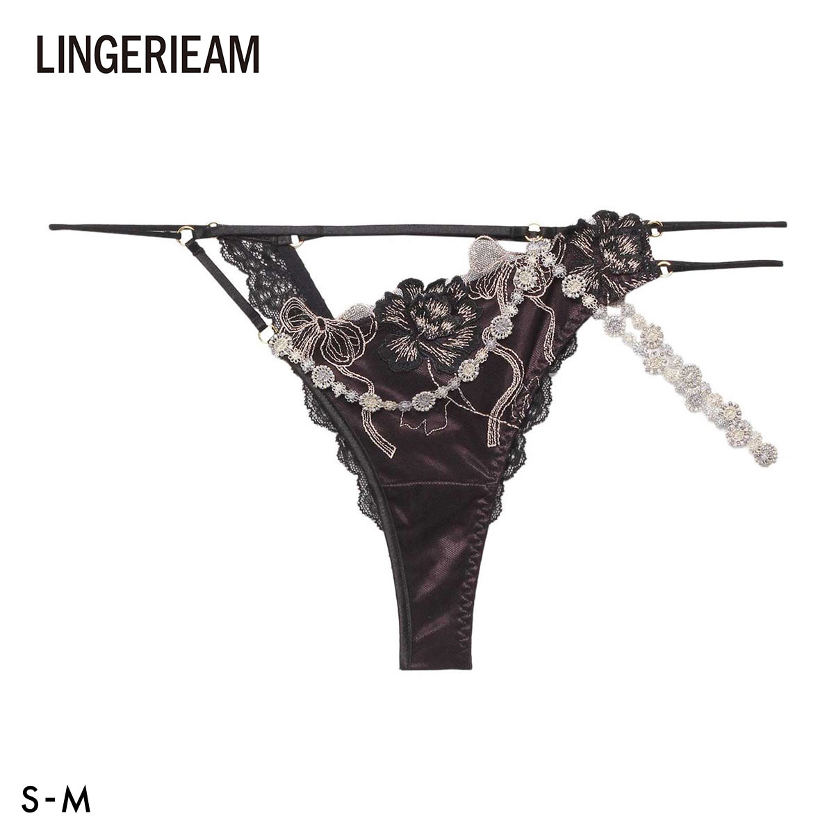 LINGERIEAM ラピダリー Tバックショーツ セクシー 過激 SM バックレース 透け RAVIJOUR ラヴィジュール(PU-パープル-S)