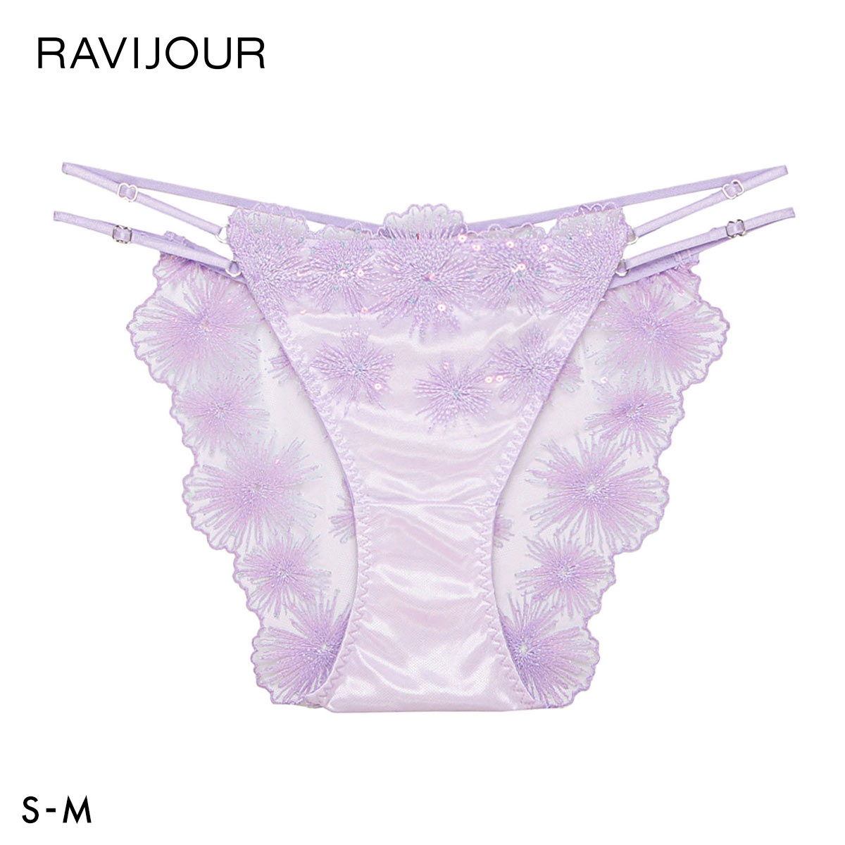 ラヴィジュール セレスティア エンブロイダリーレース ノーマルショーツ SM セクシー 総レース バックレース RAVIJOUR(PU-パープル-S)