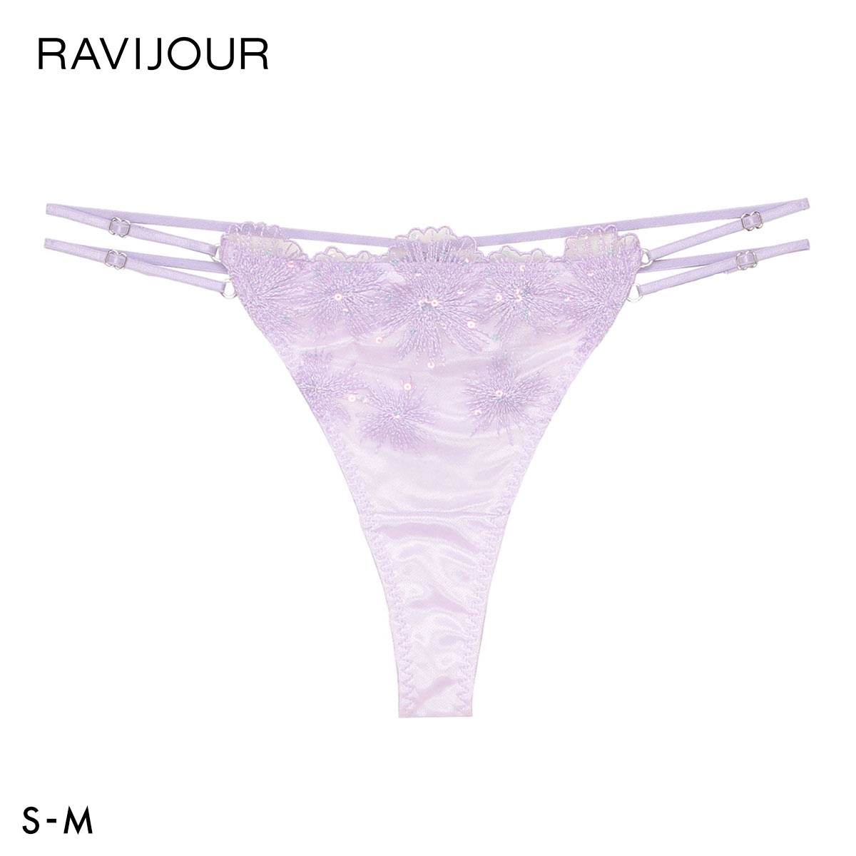 ラヴィジュール セレスティア エンブロイダリーレース Tバックショーツ SM 総レース ソング タンガ セクシー バックレース RAVIJOUR(PU-パープル-S)