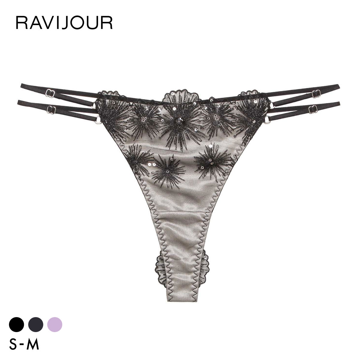 ラヴィジュール セレスティア エンブロイダリーレース Tバックショーツ SM 総レース ソング タンガ セクシー バックレース RAVIJOUR
