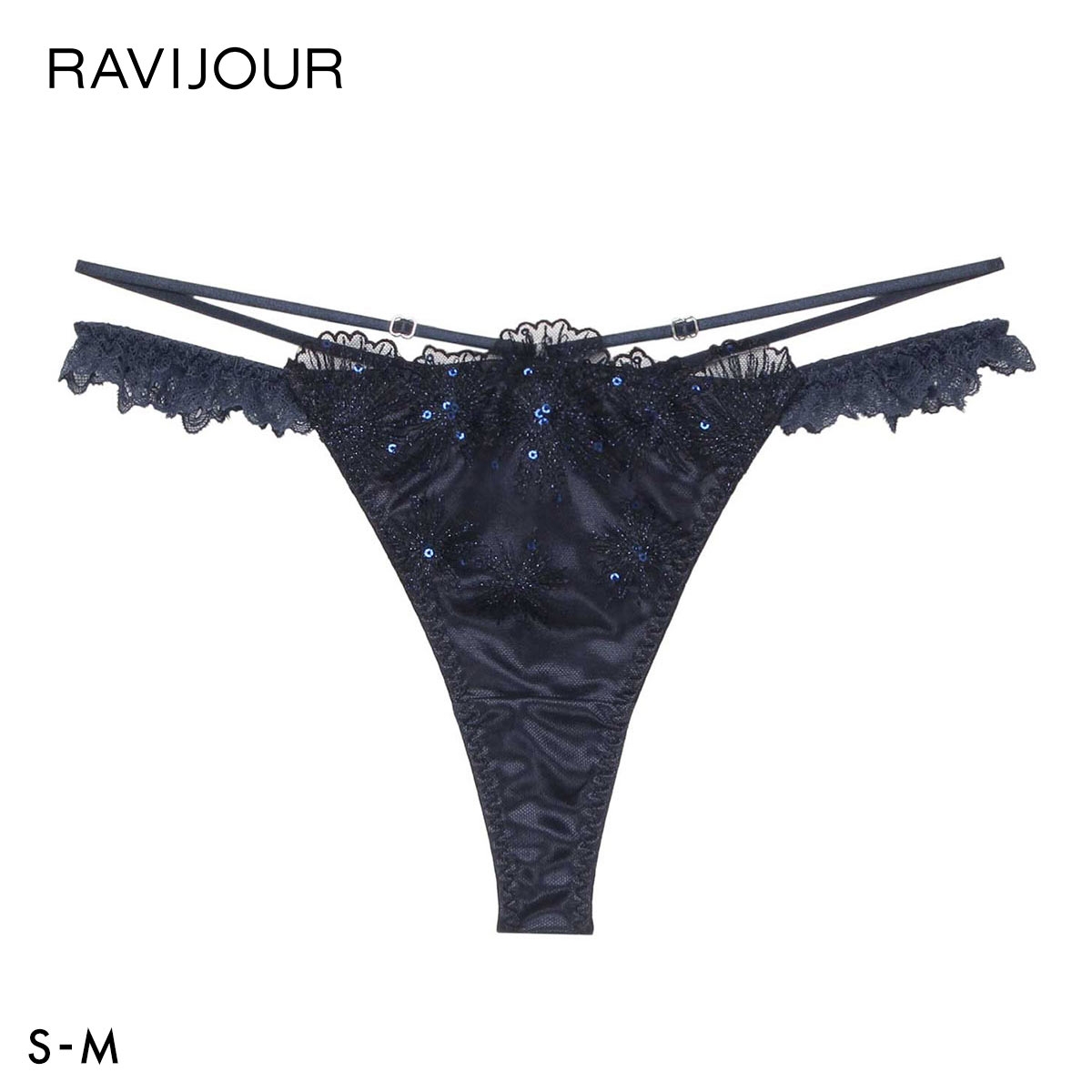 ラヴィジュール セレスティア ストレッチレース Tバックショーツ SM セクシー ソング タンガ 総レース バックレース 透け RAVIJOUR(NV-ネイビー-S)