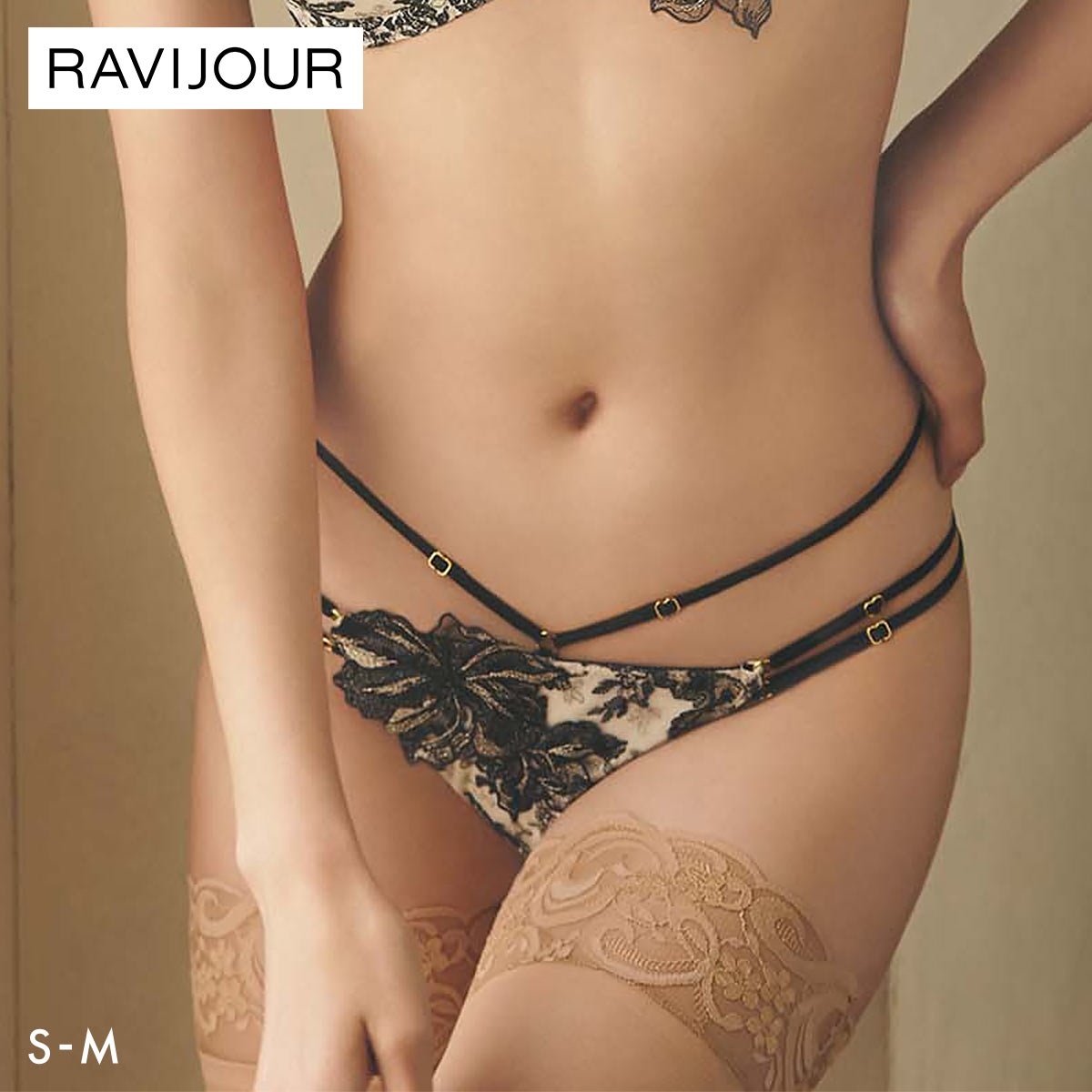 ラヴィジュール ソワリス レース ノーマルショーツ SM セクシー 総レース バックレース RAVIJOUR(BK-ブラック-S)