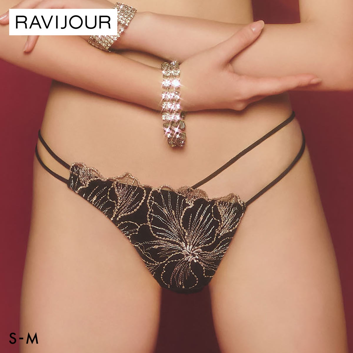 ラヴィジュール アウレリア ストレッチレース ノーマルショーツ SM セクシー 総レース バックレース RAVIJOUR 下着(BK-ブラック-S)