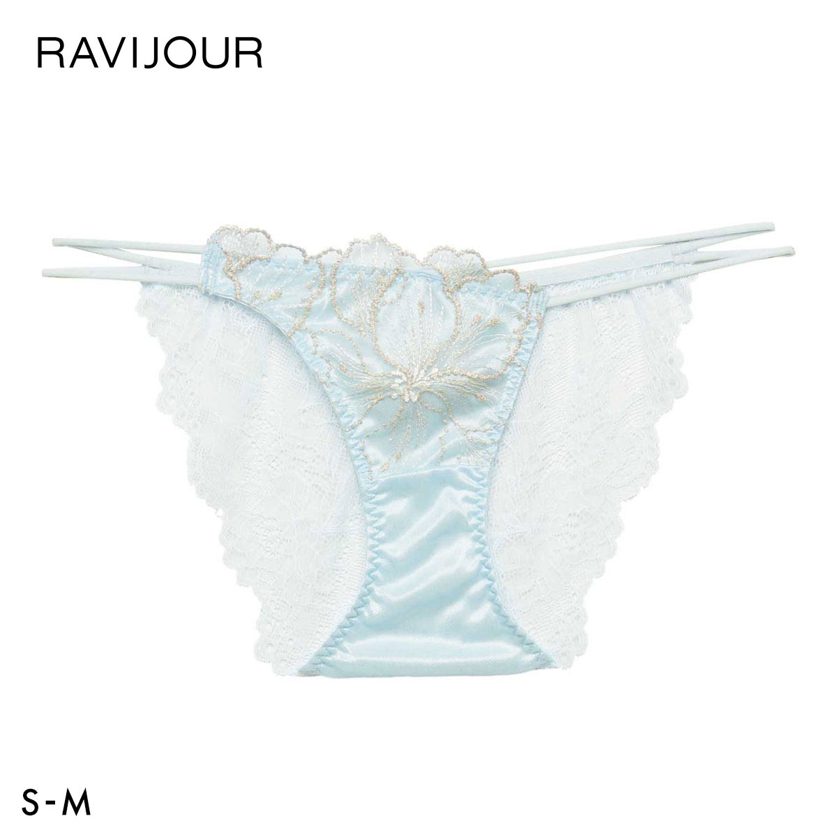 ラヴィジュール アウレリア ストレッチレース ノーマルショーツ SM セクシー 総レース バックレース RAVIJOUR 下着(BU-ブルー-S)