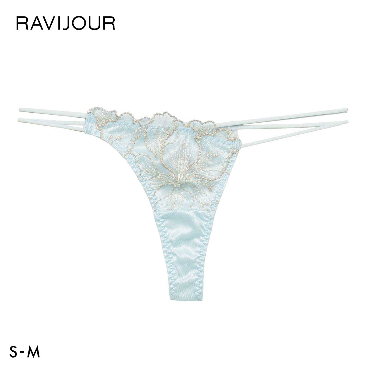 ラヴィジュール アウレリア ストレッチレース Tバックショーツ SM 総レース ソング タンガ セクシー バックレース RAVIJOUR 下着(BU-ブルー-S)