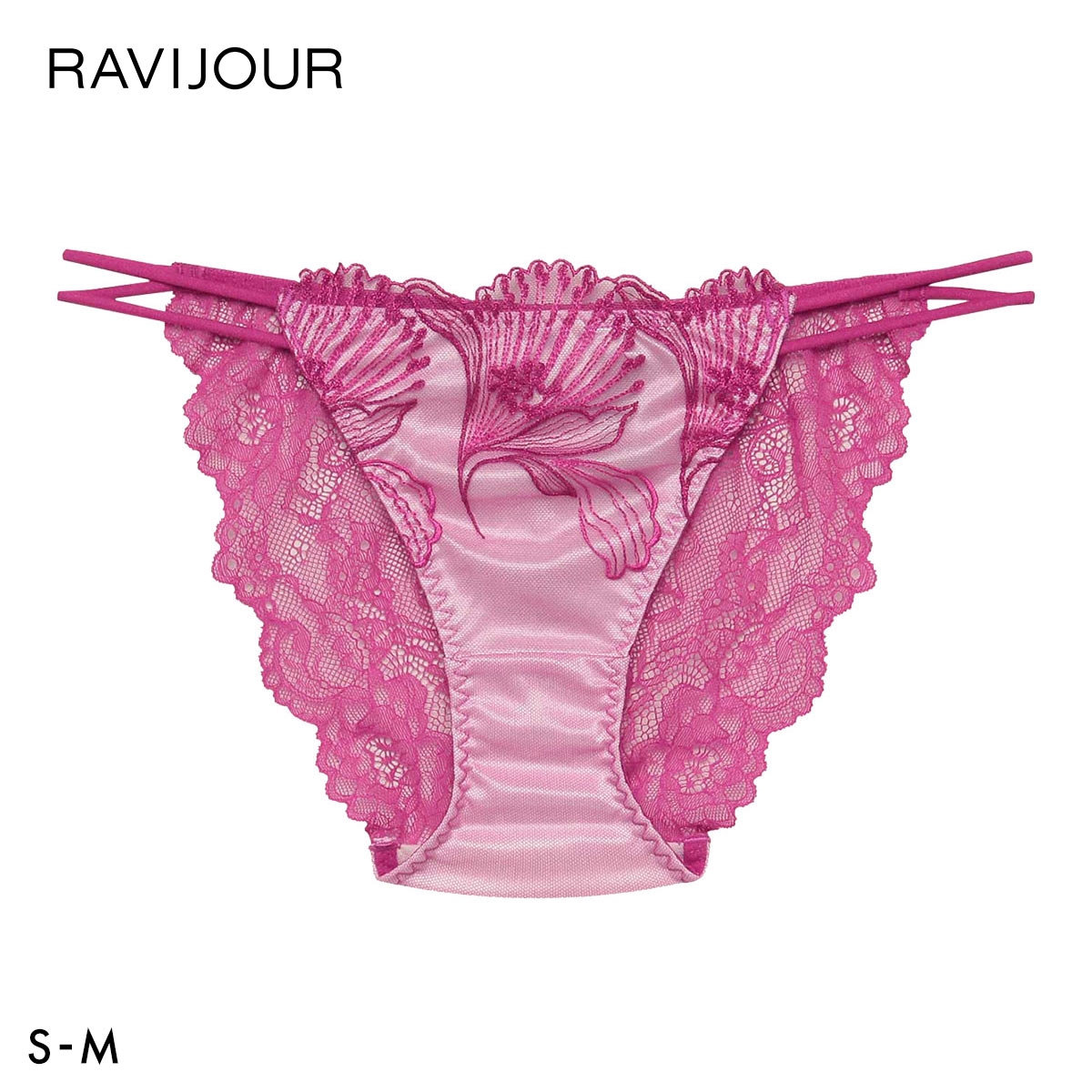 ラヴィジュール アリア ストレッチレース ノーマルショーツ SM セクシー 総レース バックレース 下着 RAVIJOUR(PI-ピンク-S)