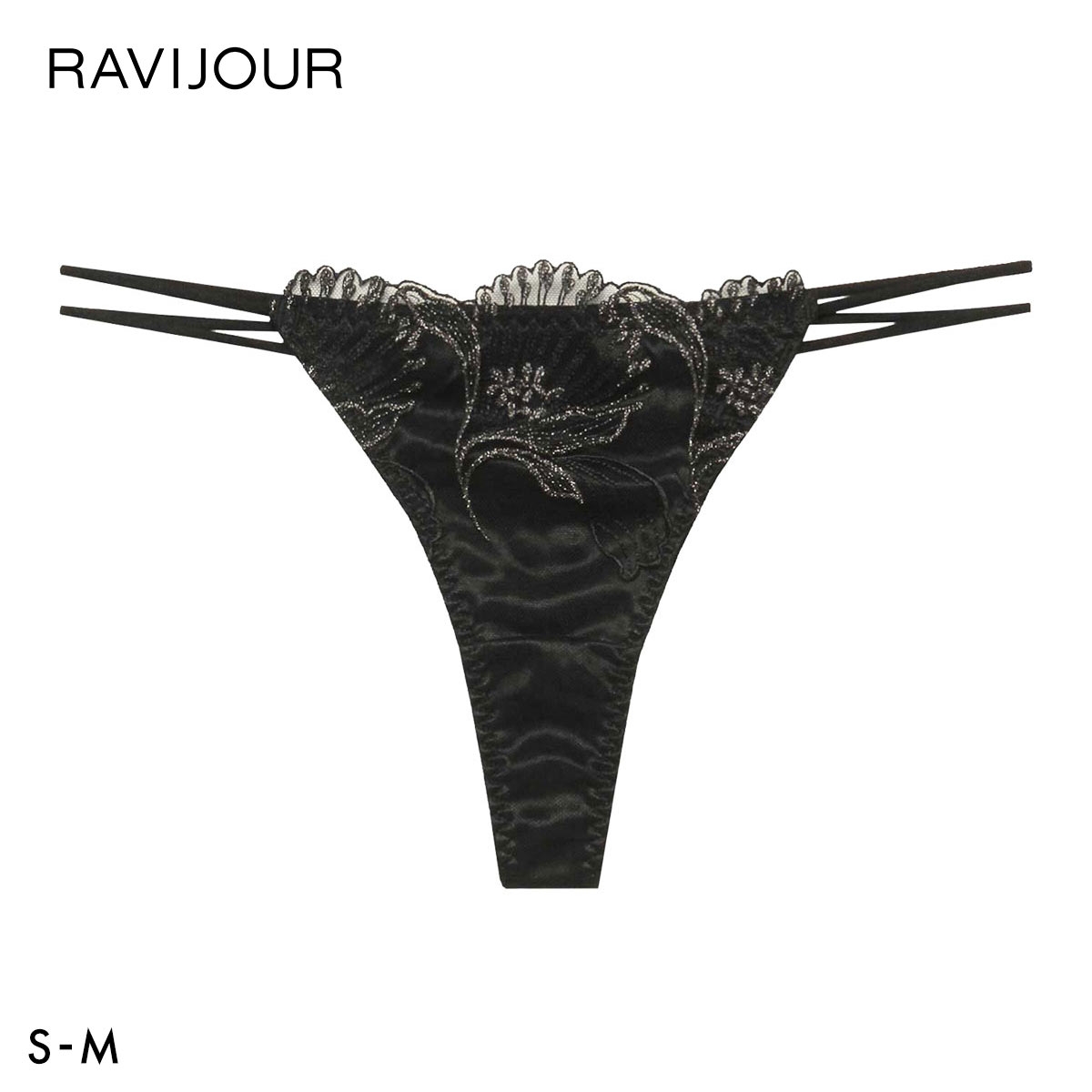 ラヴィジュール アリア ストレッチレース Tバックショーツ SM 総レース ソング タンガ セクシー バックレース 下着 RAVIJOUR(BK-ブラック-S)