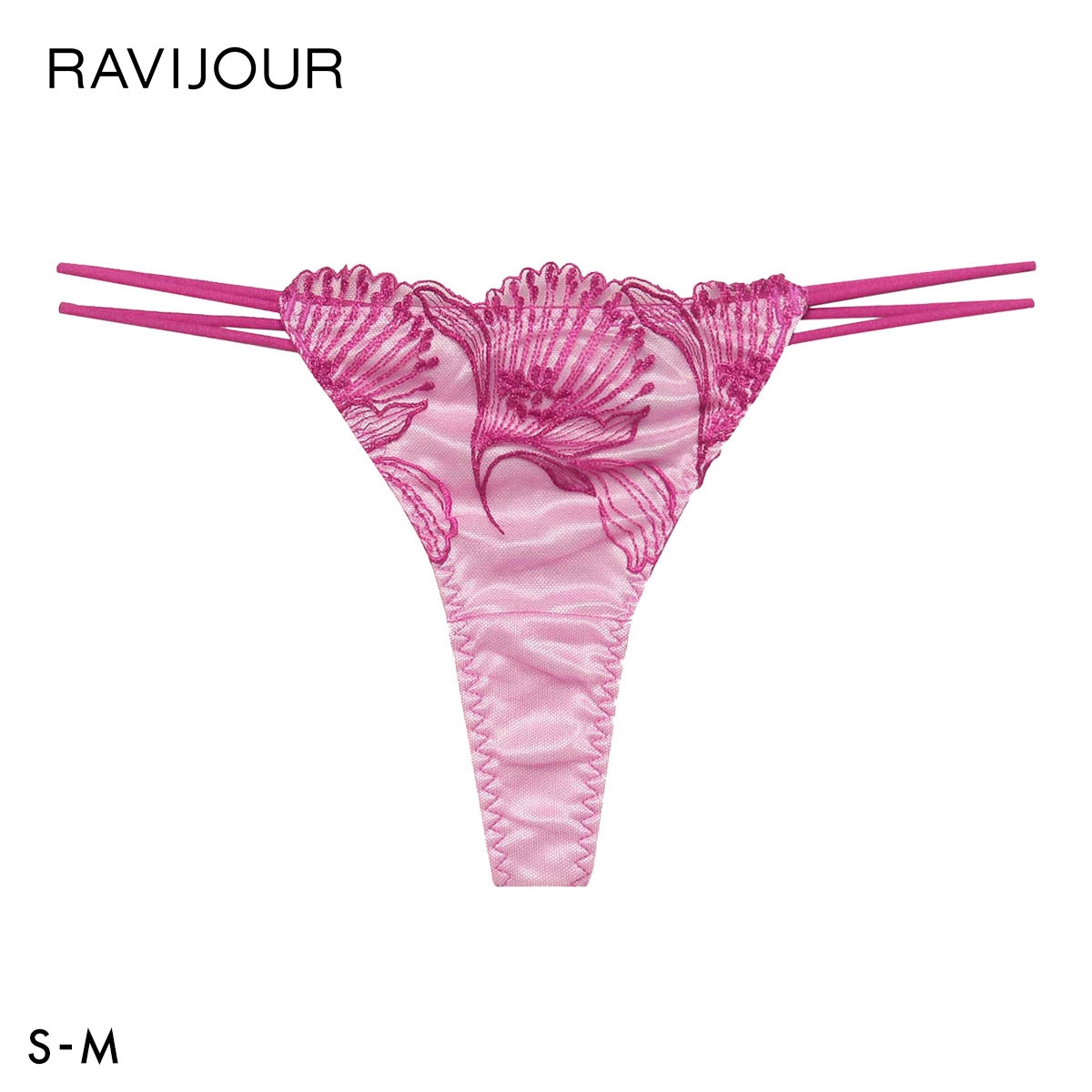 ラヴィジュール アリア ストレッチレース Tバックショーツ SM 総レース ソング タンガ セクシー バックレース 下着 RAVIJOUR(PI-ピンク-S)