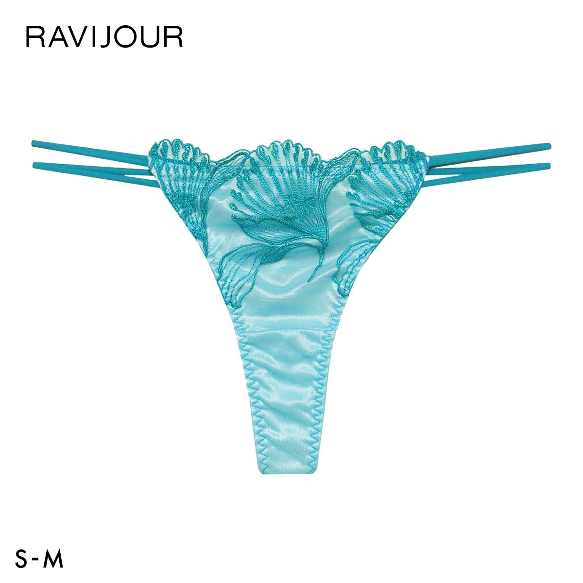 ラヴィジュール アリア ストレッチレース Tバックショーツ SM 総レース ソング タンガ セクシー バックレース 下着 RAVIJOUR(BU-ブルー-S)