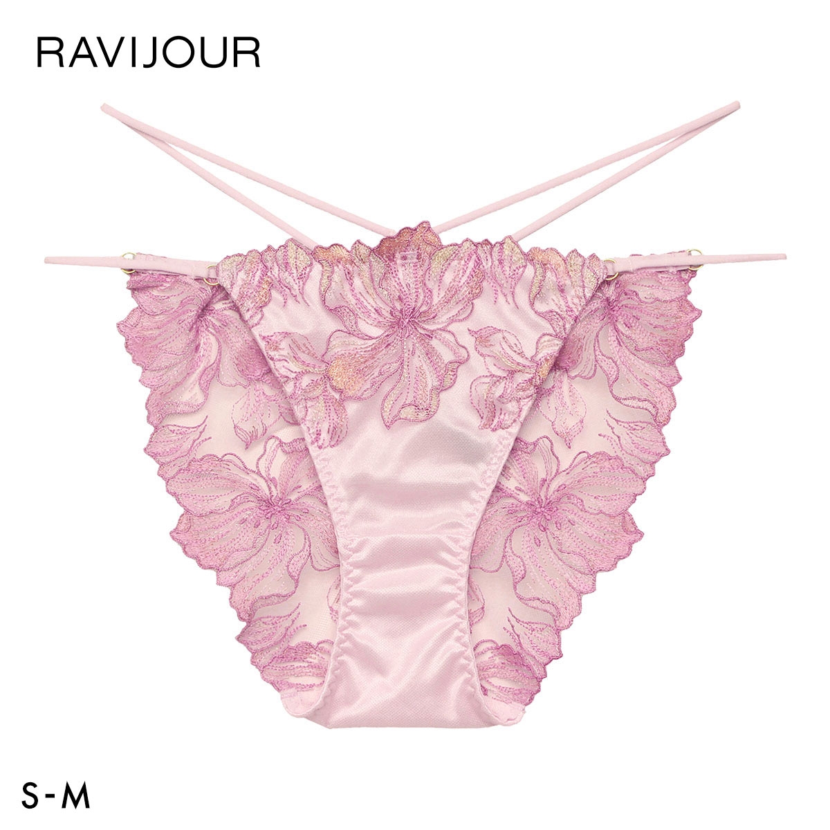 ラヴィジュール ミレイユ エンブロイダリーレース ノーマルショーツ SM セクシー 総レース バックレース 下着 RAVIJOUR(PI-ピンク-S)