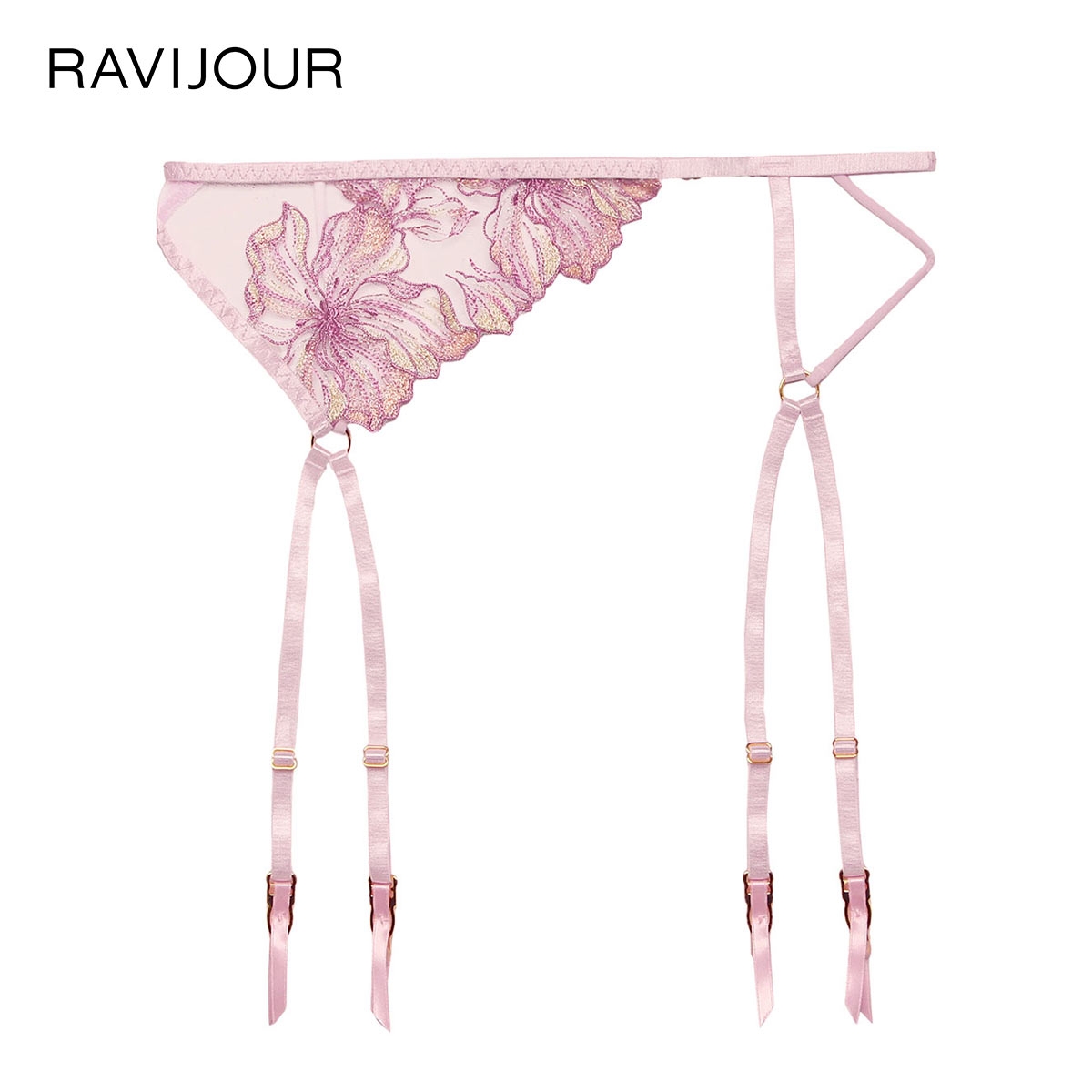 ラヴィジュール ミレイユ ガーター セクシー ランジェリー ガーターベルト RAVIJOUR 下着(PI-ピンク-ONESIZE)