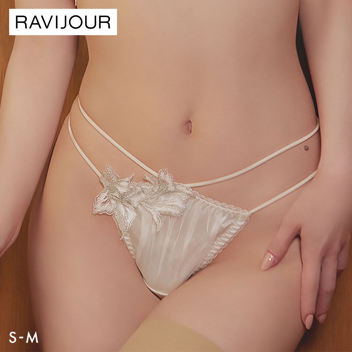 ラヴィジュール ヴィオラ ストレッチレース ノーマルショーツ SM セクシー 総レース バックレース 下着 RAVIJOUR(IV-アイボリー-S)
