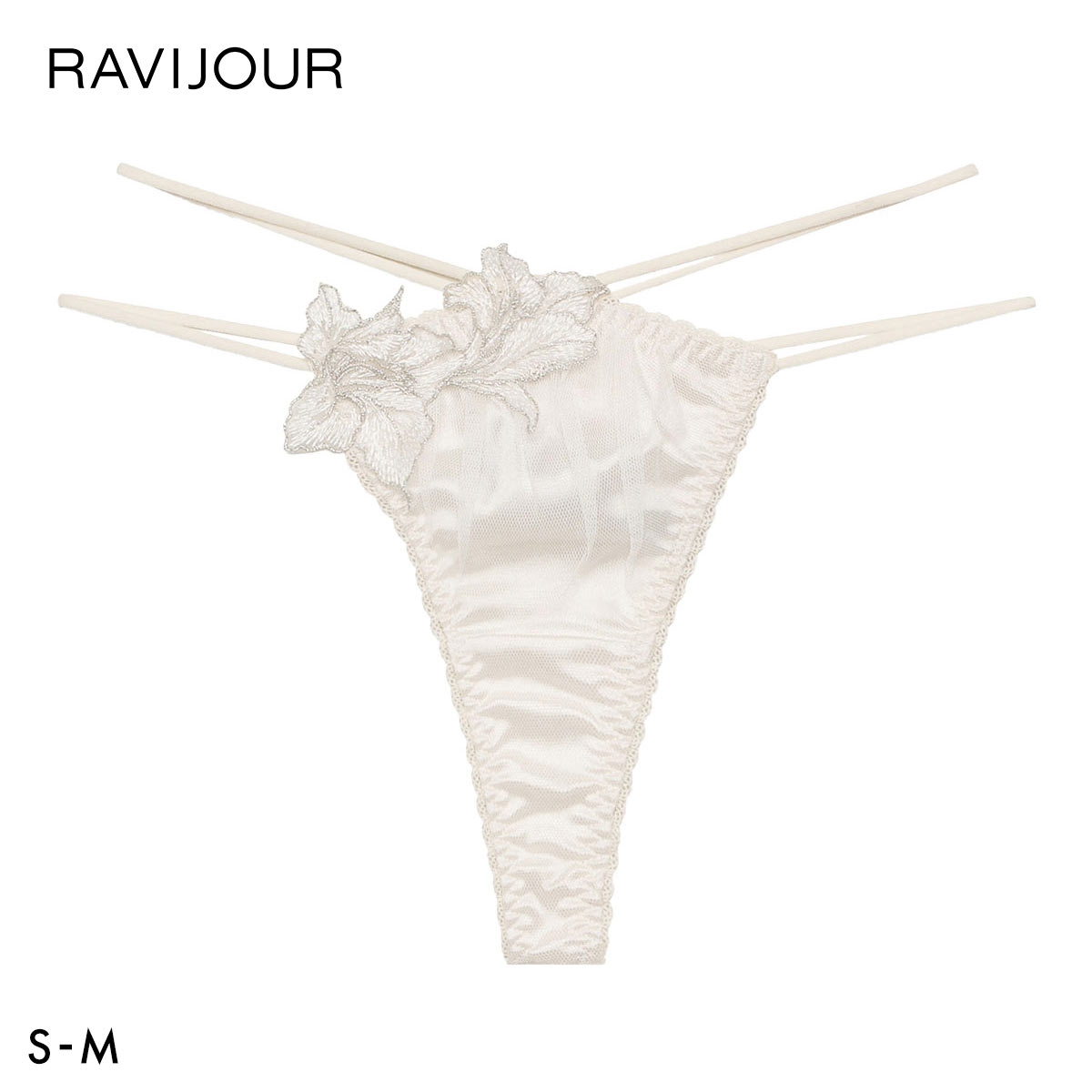 ラヴィジュール ヴィオラ ストレッチレース Tバックショーツ SM 総レース ソング タンガ セクシー バックレース 下着 RAVIJOUR(IV-アイボリー-S)
