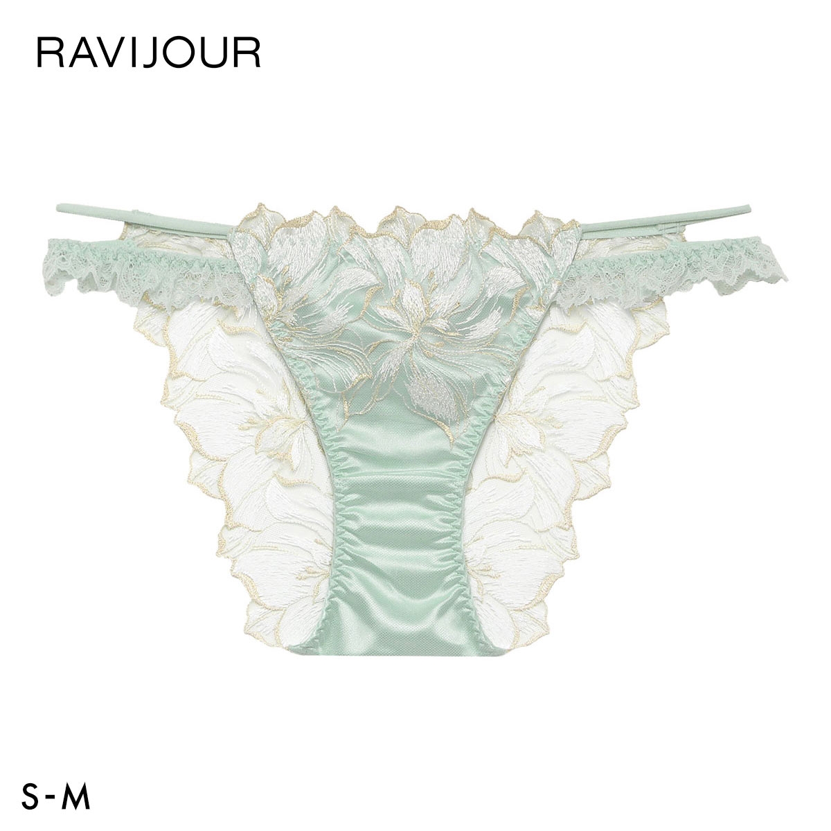 ラヴィジュール ラヴェリス エンブロイダリーレース ノーマルショーツ SM セクシー 総レース バックレース 下着 RAVIJOUR(MI-ミント-S)
