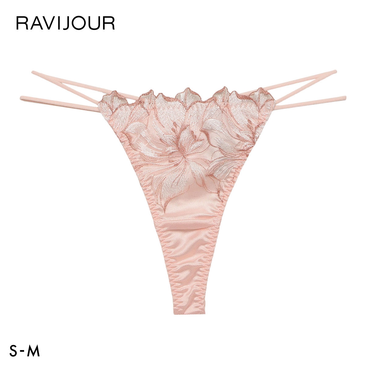 ラヴィジュール ラヴェリス ストレッチレース Tバックショーツ SM 総レース ソング タンガ セクシー バックレース 下着 RAVIJOUR(PE-ピーチ-S)