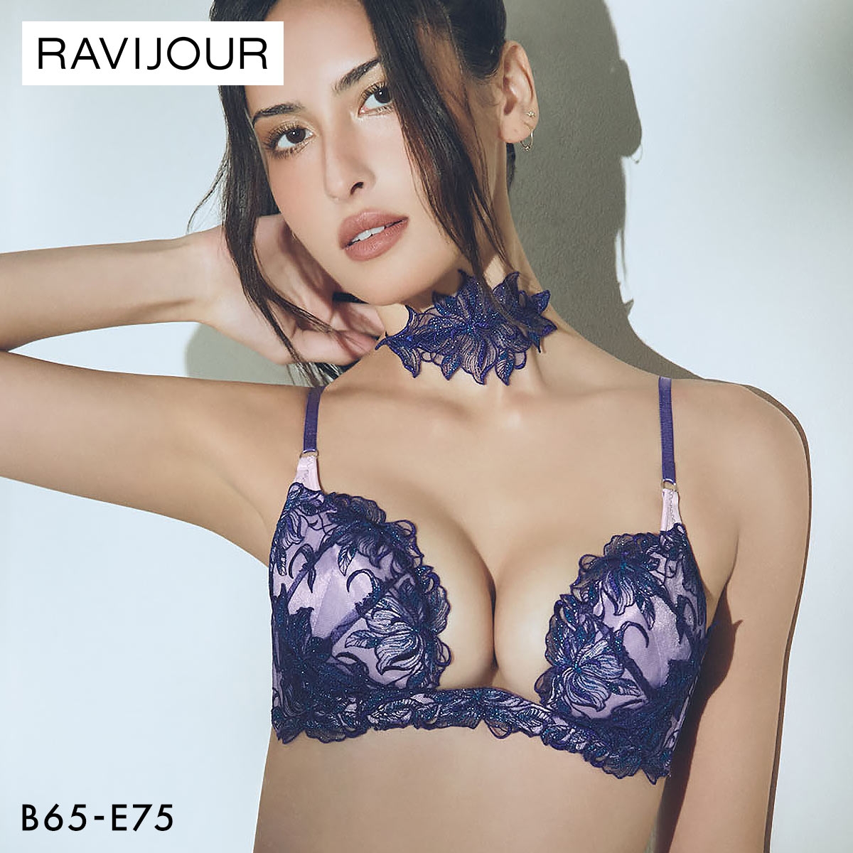 ラヴィジュール シエナ トリックリフト ブラジャー BCDE 盛り 谷間 バストアップ リフトアップ 下着 RAVIJOUR(PU-パープル-B65)