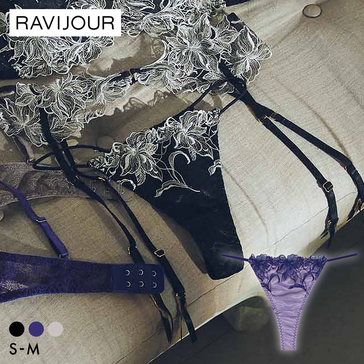 ラヴィジュール シエナ エンブロイダリーレース Tバックショーツ SM 総レース ソング タンガ セクシー バックレース 下着 RAVIJOUR