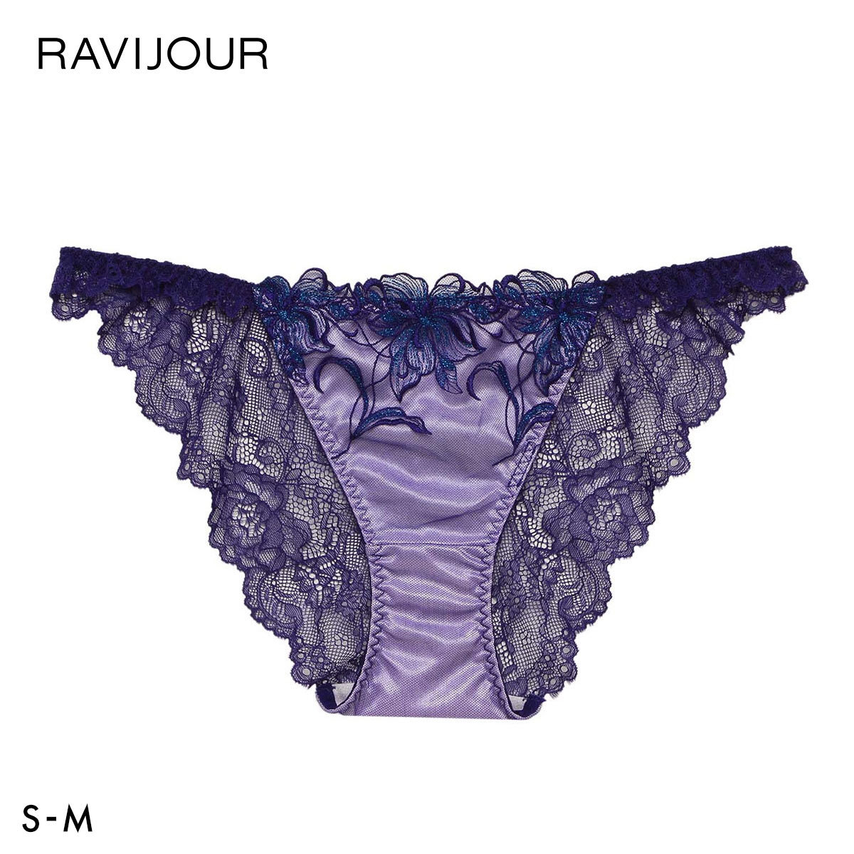 ラヴィジュール シエナ ストレッチレース ノーマルショーツ SM セクシー 総レース バックレース 下着 RAVIJOUR(PU-パープル-S)