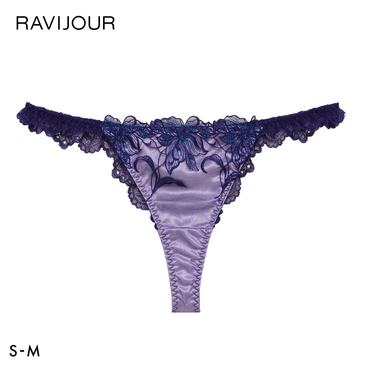 ラヴィジュール シエナ ストレッチレース Tバックショーツ SM 総レース ソング タンガ セクシー バックレース 下着 RAVIJOUR(PU-パープル-S)