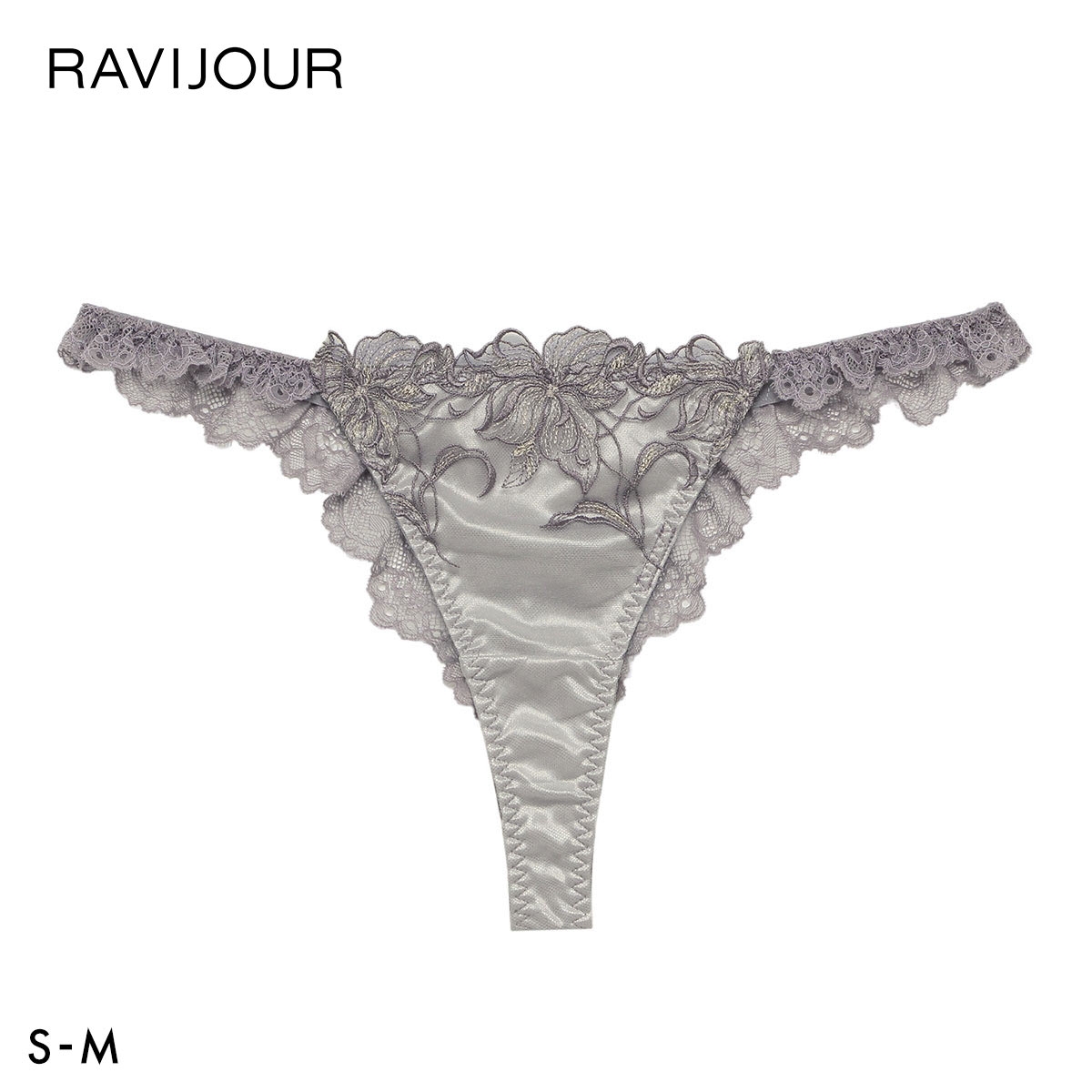 ラヴィジュール シエナ ストレッチレース Tバックショーツ SM 総レース ソング タンガ セクシー バックレース 下着 RAVIJOUR(GY-グレー-S)
