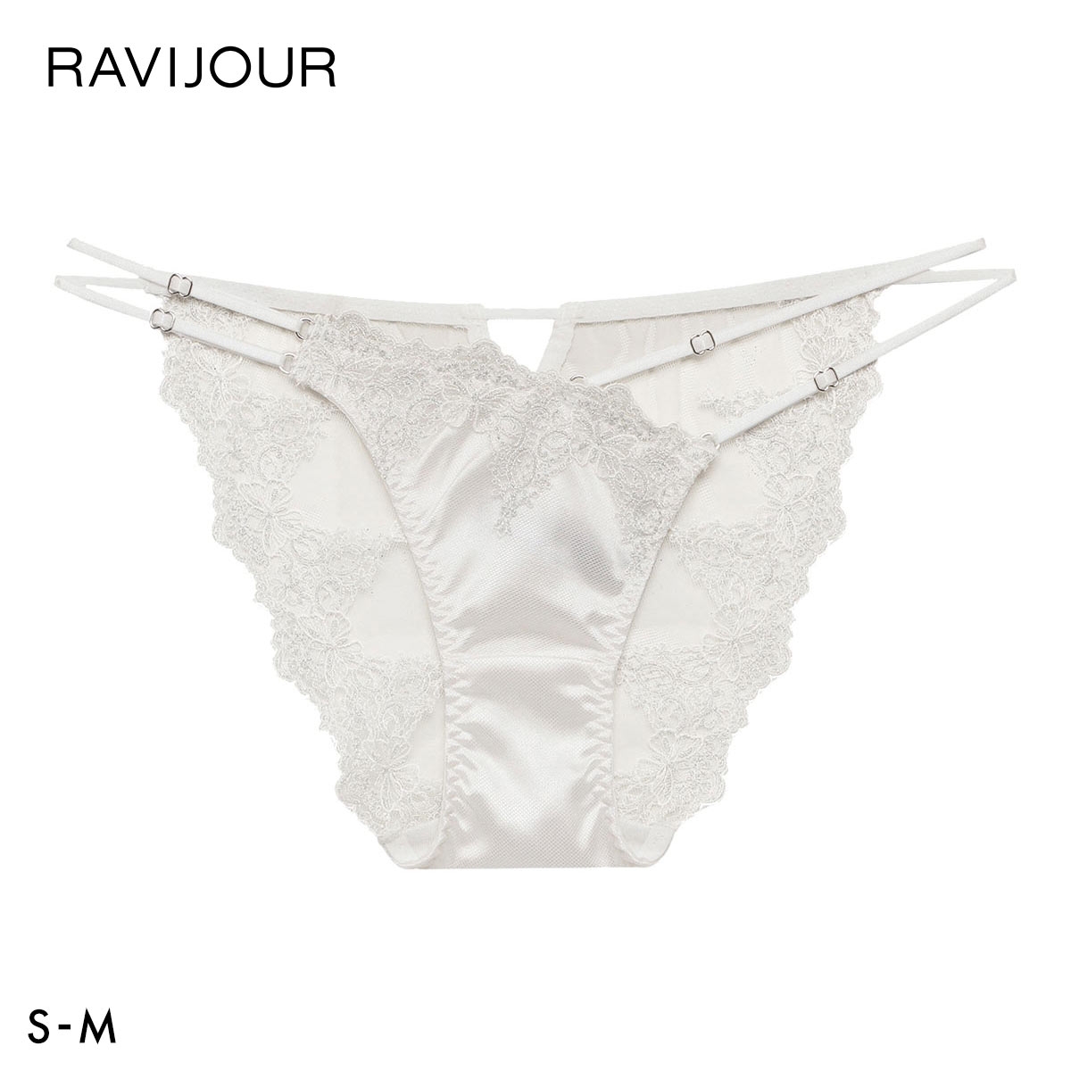 ラヴィジュール アリーヌ エンブロイダリーレース ノーマルショーツ SM セクシー 総レース バックレース 下着 RAVIJOUR(IV-アイボリー-S)