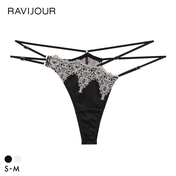 ラヴィジュール アリーヌ エンブロイダリーレース Tバックショーツ SM 総レース ソング タンガ セクシー バックレース RAVIJOUR