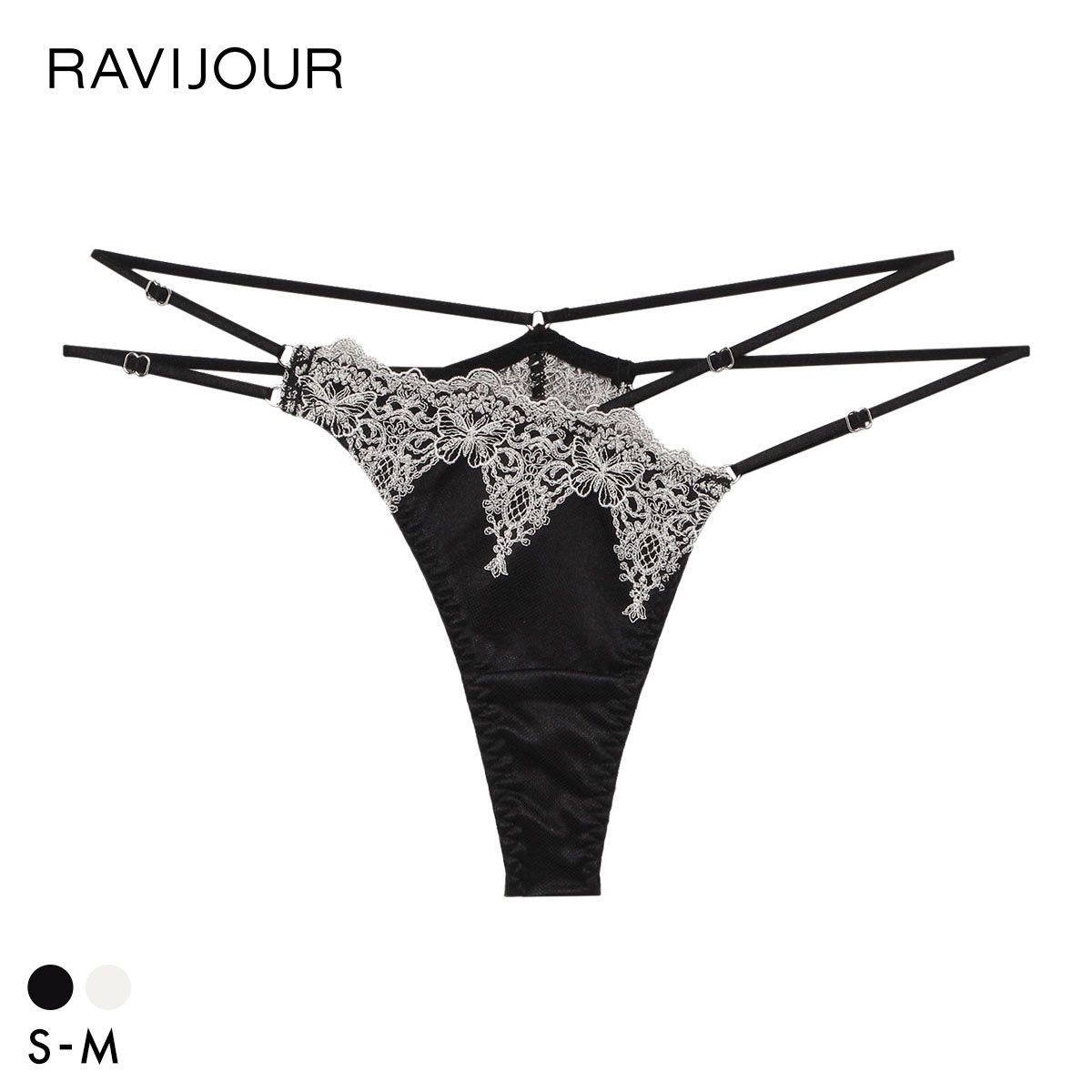 ラヴィジュール アリーヌ エンブロイダリーレース Tバックショーツ SM 総レース ソング タンガ セクシー バックレース RAVIJOUR