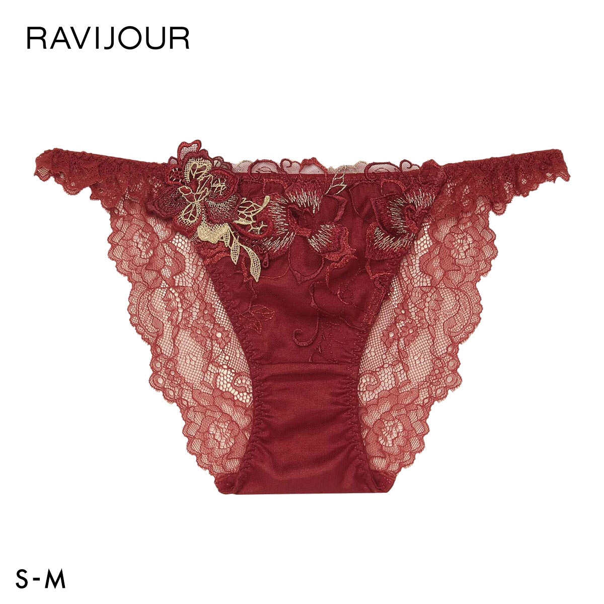 ラヴィジュール ノウェリカ ストレッチレース ノーマルショーツ SM セクシー 総レース バックレース 下着 RAVIJOUR(RE-レッド-S)
