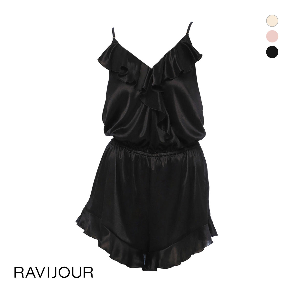 ラヴィジュール RAVIJOUR シルキーフリル ロンパース カップ付き