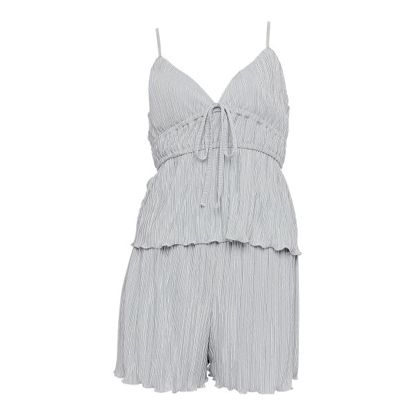 ラヴィジュール RAVIJOUR シャインプリーツ セットアップ ルームウェア カップ付き パジャマ ランジェリー キャミソール