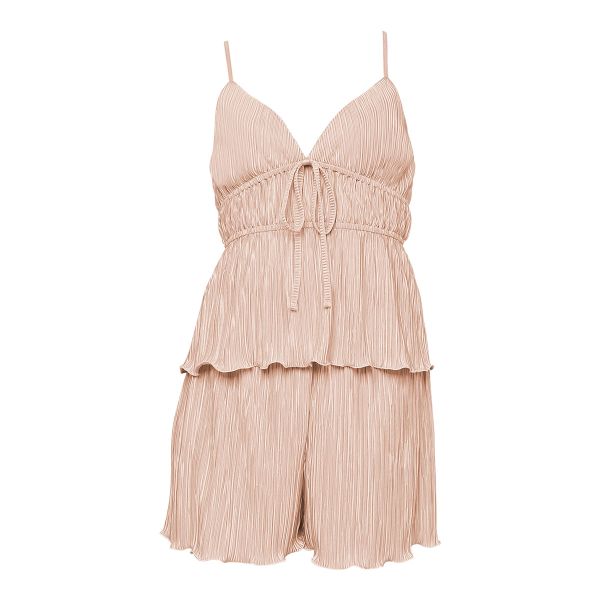 ラヴィジュール RAVIJOUR シャインプリーツ セットアップ ルームウェア カップ付き パジャマ ランジェリー キャミソール