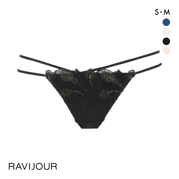 ラヴィジュール RAVIJOUR レーシーフェザー エンブレース ショーツ SM バックレース 総レース 透け バックオープン