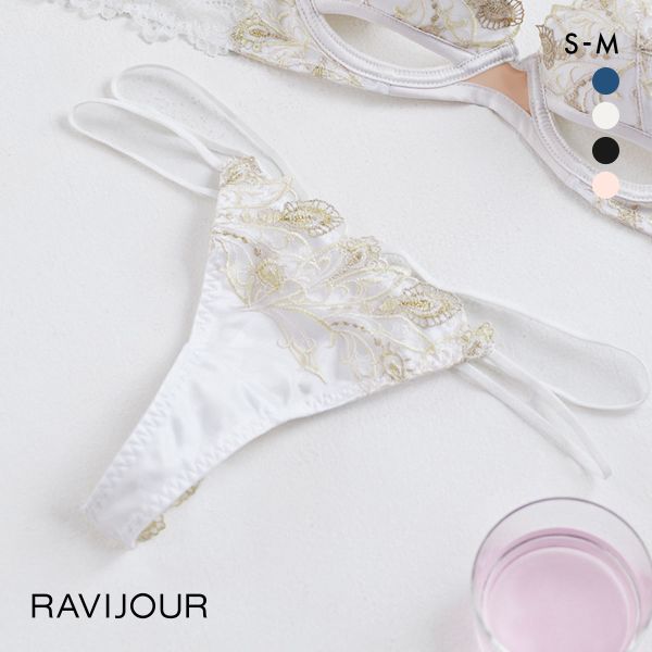 ラヴィジュール RAVIJOUR レーシーフェザー エンブレース Tバック ショーツ SM タンガ ソング バックレース 総レース 透け バックオープン
