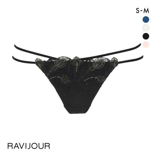 ラヴィジュール RAVIJOUR レーシーフェザー エンブレース Tバック ショーツ SM タンガ ソング バックレース 総レース 透け バックオープン