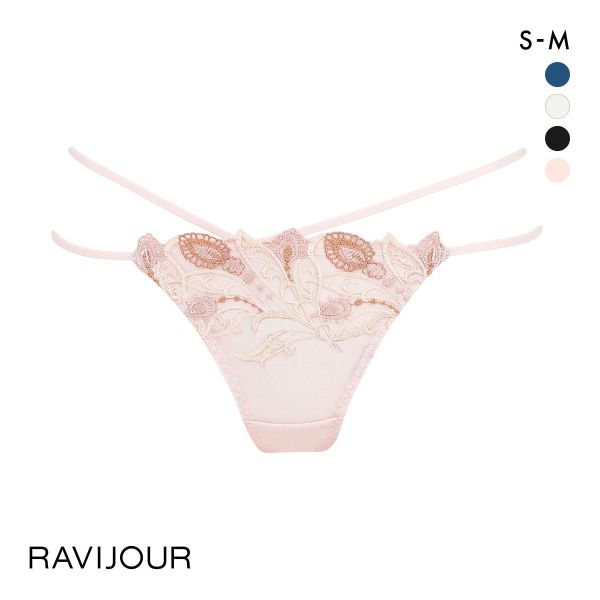 ラヴィジュール RAVIJOUR レーシーフェザー エンブレース Tバック ショーツ SM タンガ ソング バックレース 総レース 透け バックオープン