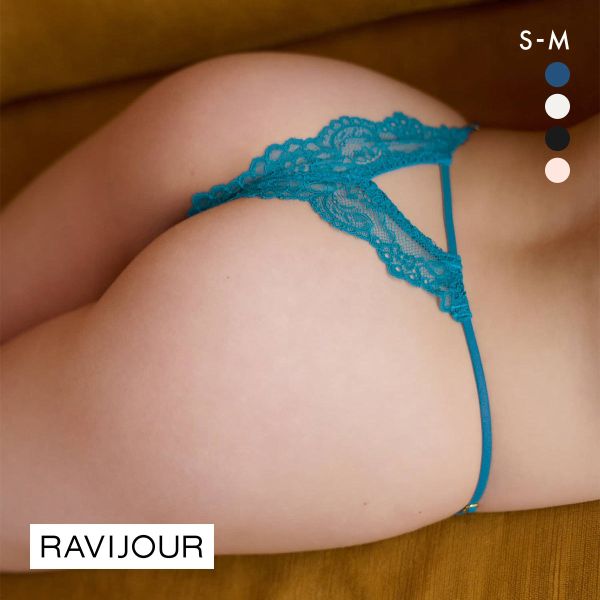 ラヴィジュール RAVIJOUR レーシーフェザー ストレッチレース Tバック ショーツ SM タンガ ソング バックレース 総レース 透け バックオープン