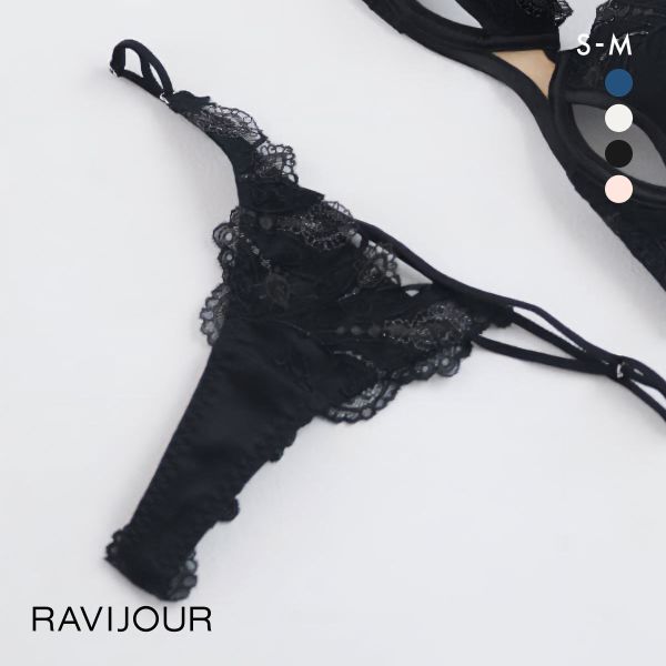 ラヴィジュール RAVIJOUR レーシーフェザー ストレッチレース Tバック ショーツ SM タンガ ソング バックレース 総レース 透け バックオープン