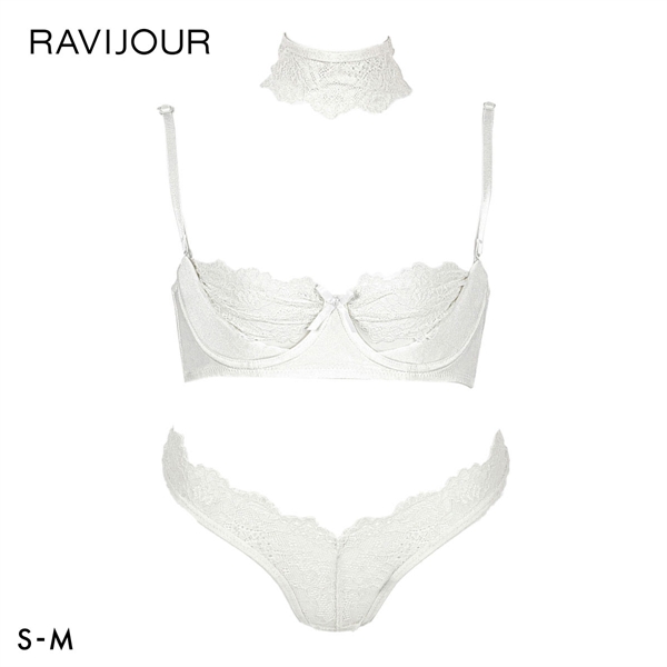 ラヴィジュール ピーカーブー ブラ＆ショーツセット ノンパテ ブラジャー スタンダードショーツ セクシー RAVIJOUR