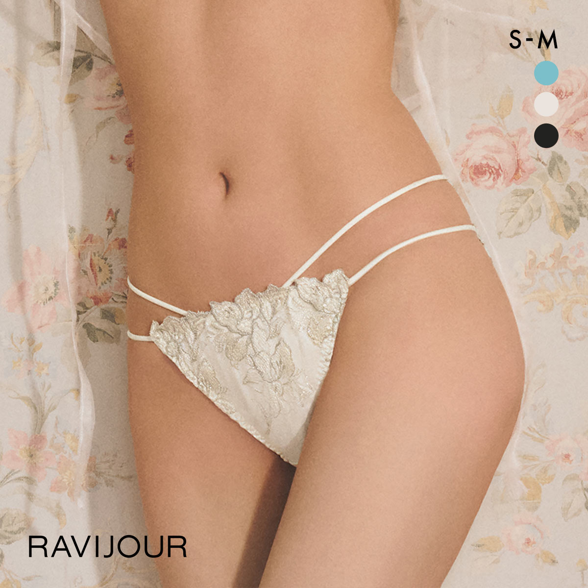 ラヴィジュール レミニセンス エンブレース ショーツ SM バックレース 透け ストリング RAVIJOUR(IV-アイボリー-S)