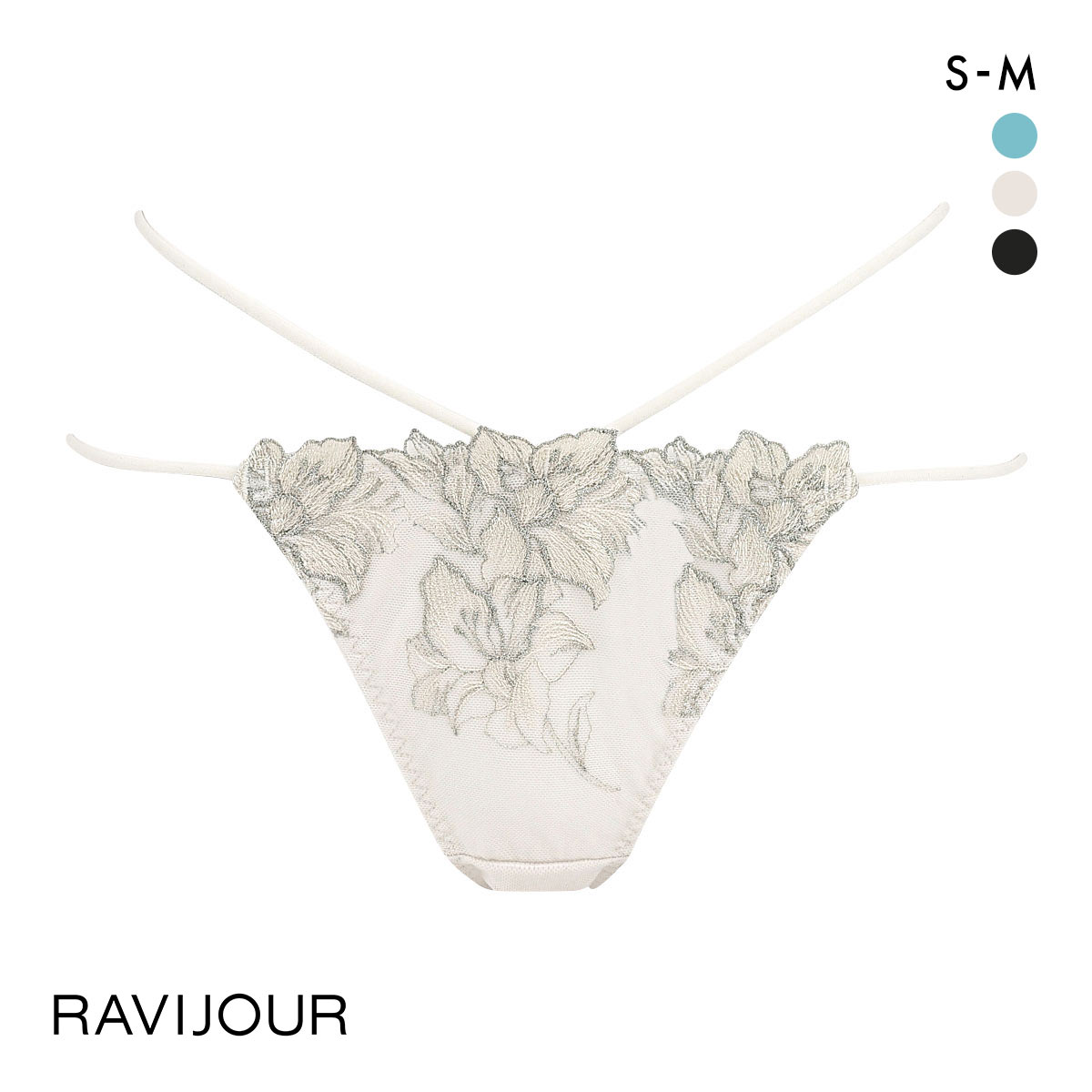 ラヴィジュール レミニセンス エンブレース Tバック SM バックレース 透け ひびきにくい RAVIJOUR(IV-アイボリー-S)