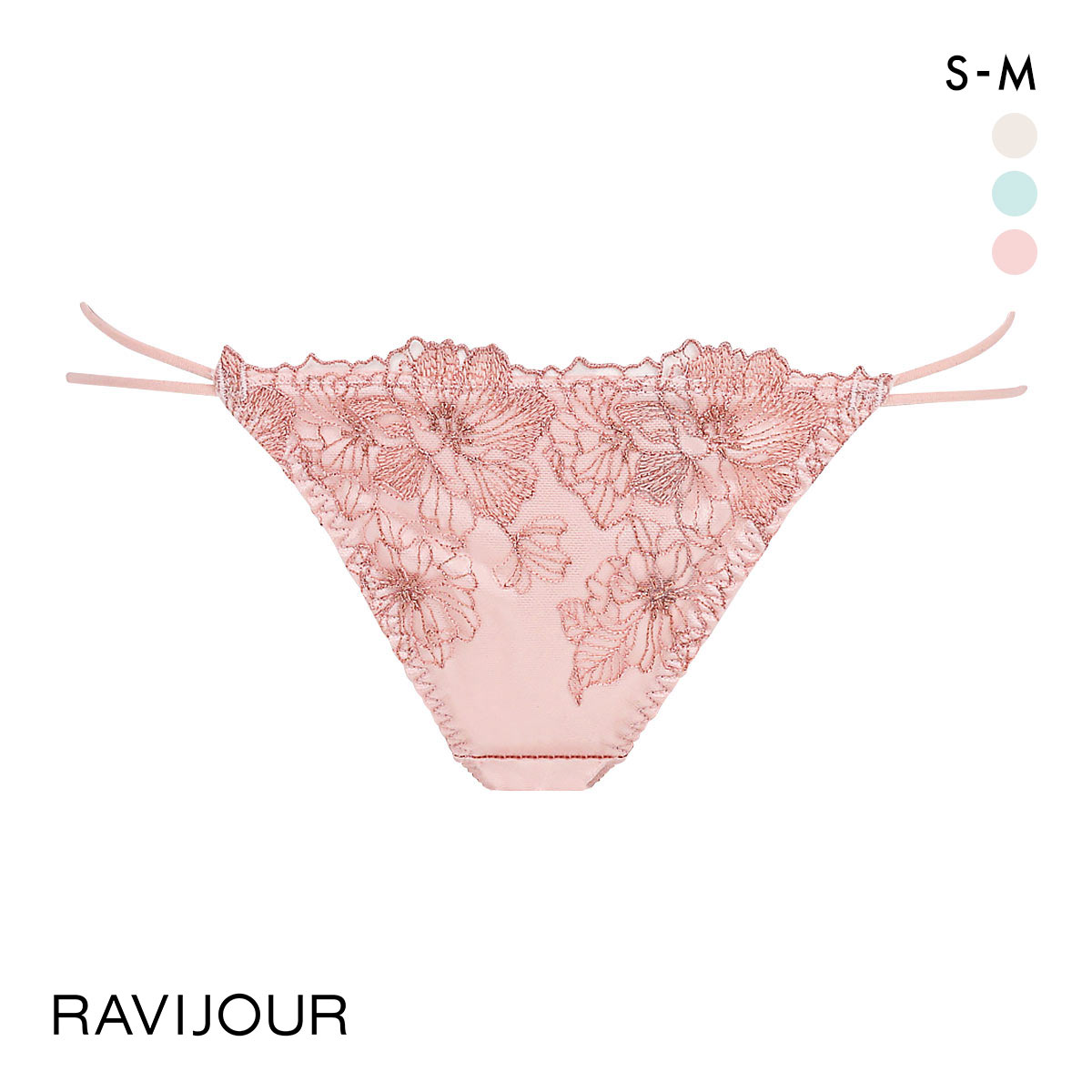 ラヴィジュール ラディアント エンブレース Tバック ショーツ SM バックレース 総レース 透け RAVIJOUR(PI-ピンク-S)