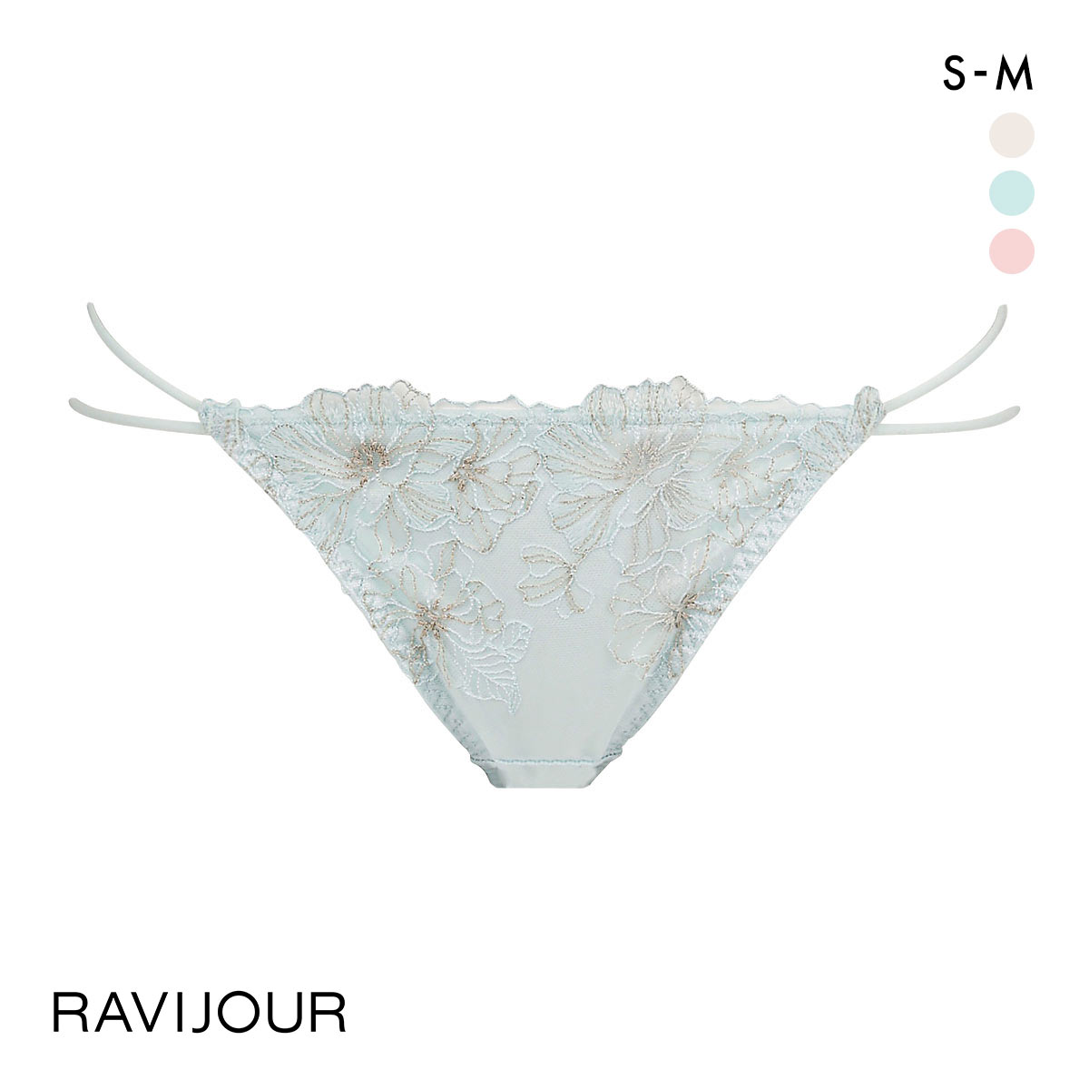 ラヴィジュール ラディアント エンブレース Tバック ショーツ SM バックレース 総レース 透け RAVIJOUR(MI-ミント-S)